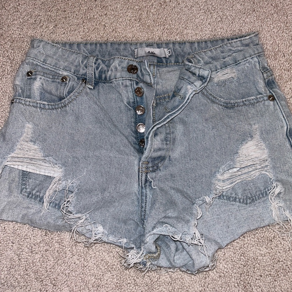 High rise jean shorts